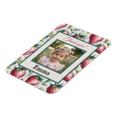 Berry Sweet Strawberry Verjaardag Fotonaam Magneet (Linkerzijde)