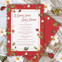 Berry Sweet Strawberry Waterverf Baby shower