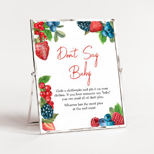 Berry Sweet Summer Baby shower zeg geen Baby Poster