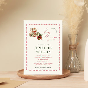 Berry Sweet Tea Party Strawberry Vrijgezellenfeest Kaart