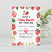 Berry Sweet Verjaardag uitnodiging (Staand voorkant)