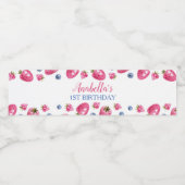 Berry Sweet Water Bottle Étiquette fraise Annivers (Étiquettes simples)