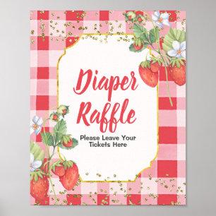 Berry Sweet waterverf Diaper Raffle Poster