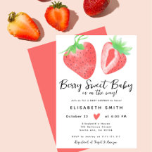 Berry Sweet Waterverf Pink Baby shower Girl