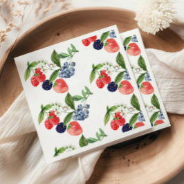 Berry Sweet Waterverf Red Blue Baby shower Servet