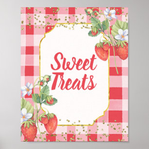 Berry Sweet Waterverf Strawberry Sweet Trees Poster