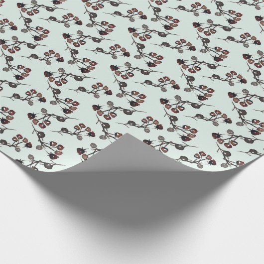 Berry takken Waterverf inpakpapier (Hoek)