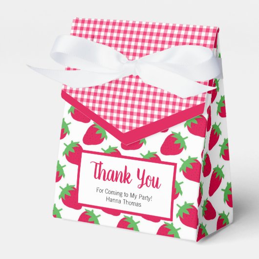 Berry Thmed Strawberry Birthday Party Bedankdoosjes (Voorkant Zijde)