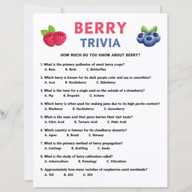 Berry Trivia Game (Voorkant)