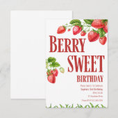 Berry Verjaardag Aardbeienfeestje Kaart (Voorkant / Achterkant)