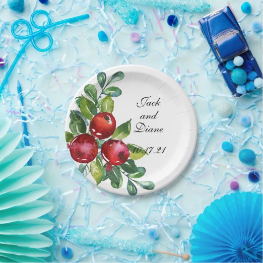 Berry Waterverf Stems Papieren Bordje (Feest)