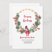 Berry Wreath Holiday Moving Faire-part (Devant / Derrière)