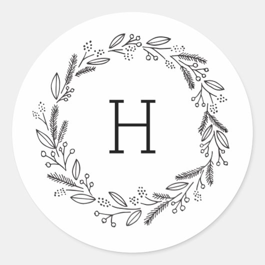 Berry Wreath Letter Sticker (Voorkant)
