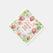 Berry zoete aardbei baby shower bedrukt servet (Hoek)