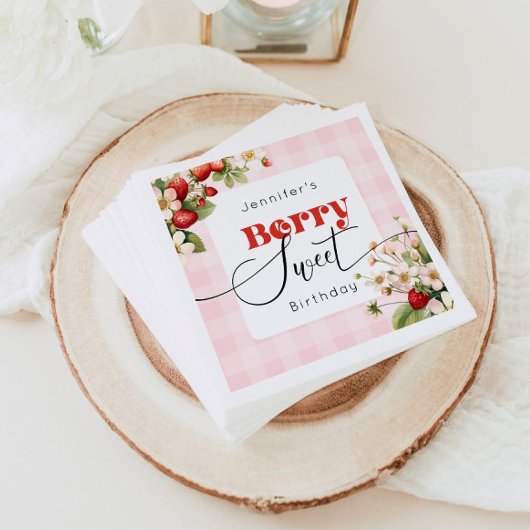 Berry zoete Aardbei verjaardag Servet