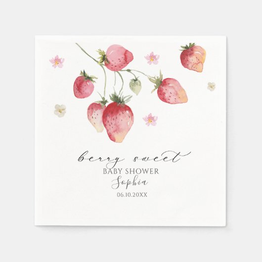 Berry zoete baby shower servet (Voorkant)