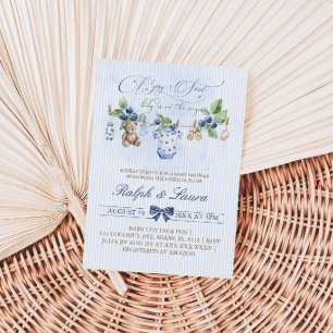 Berry Zoete Beer Waslijn Baby Shower Kaart