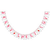 Berry Zoete Liefde Aardbei Gingham Roze Rood Bach Vlaggetjes (Alle)