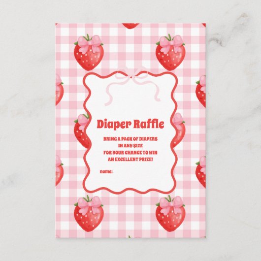 Berry Zoete Roze Diapper Raffle Informatiekaartje (Voorkant)