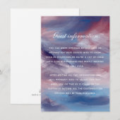 Berrypink Paarse Blue Artistic Wedding Insert Kaar Informatiekaartje (Voorkant / Achterkant)