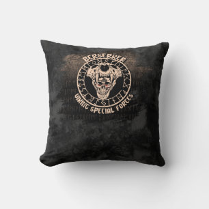 Berserker Viking Special Forces Noorse Schedel Run Kussen