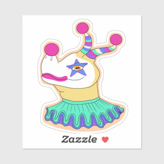 Bert de Clown Dragon Sticker (Vel)