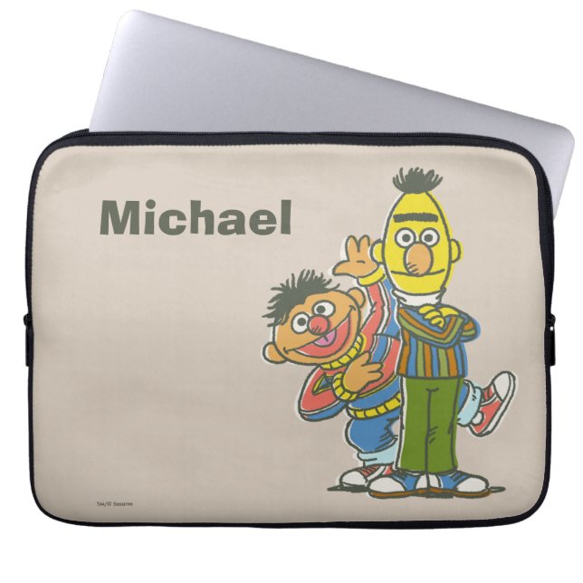 Bert en Ernie Classic Style | Jouw namen toevoegen Laptop Sleeve (Voorkant)
