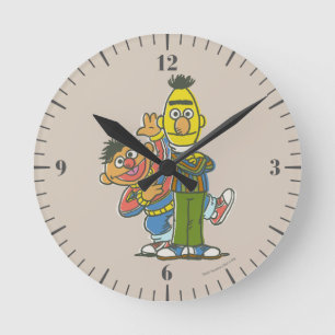 Bert en Ernie Classic Style Ronde Klok