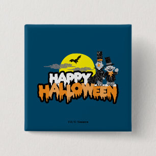 Bert en Ernie Gelukkig Halloween Vierkante Button 5,1 Cm