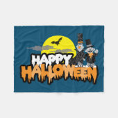 Bert en Ernie | Happy Halloween Fleece Deken (Voorkant (Horizontaal))