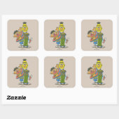 Bert en Ernie klassieke stijl Vierkante Sticker (Vel)