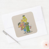 Bert en Ernie klassieke stijl Vierkante Sticker (Envelop)