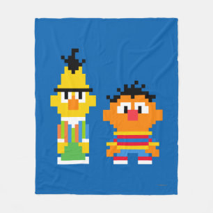 Bert en Ernie Pixel Art Fleece Deken