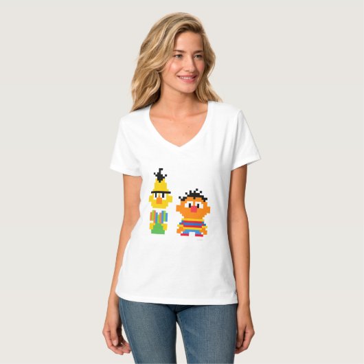 Bert en Ernie Pixel Art T-shirt (Voorkant volledig)