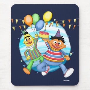 Bert en Ernie Verjaardagsballonnen Muismat
