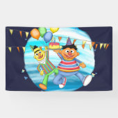 Bert en Ernie Verjaardagsballonnen Spandoek (Horizontaal)