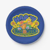 Bert & Ernie | Happy Halloween Papieren Bordje (Voorkant)