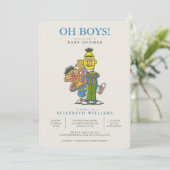 Bert & Ernie Twin Boys Baby shower Invitation (Debout devant)