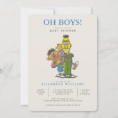 Bert & Ernie Twin Boys Baby shower Invitation (Devant)
