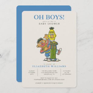 Bert & Ernie Twin Boys Baby shower Invitation