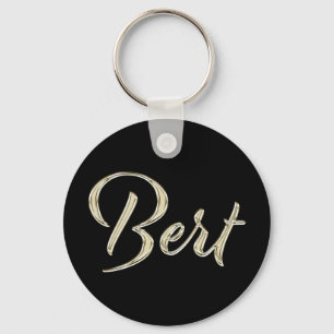 Bert Name whitegold Button Schlüsselanhänger Sleutelhanger