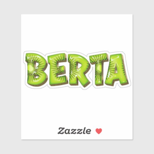 Berta Name Kiwi Design Autocollants (Feuille)