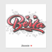 Berta red Heart Graffiti Aufkleber Sticker (Vel)