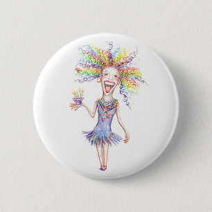 Bertha de Birthday Broad Buttonnen! Ronde Button 5,7 Cm