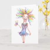 Bertha het Brede Wenskaart van de Verjaardag Kaart (Gele Bloem)