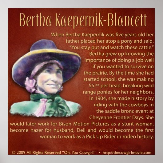 Bertha Kaepernik-Blancett Poster (Voorkant)