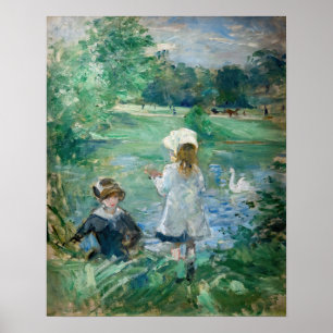 Berthe Morisot - Aan een meer Poster