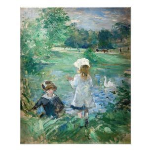 Berthe Morisot - Beside a Lake Foto Afdruk