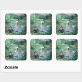 Berthe Morisot - Beside a Lake Vierkante Sticker (Vel)