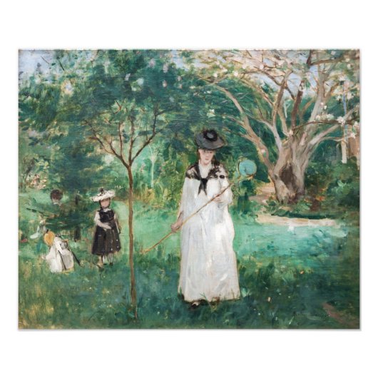 Berthe Morisot - De Butterfly Hunt Foto Afdruk (Voorkant)